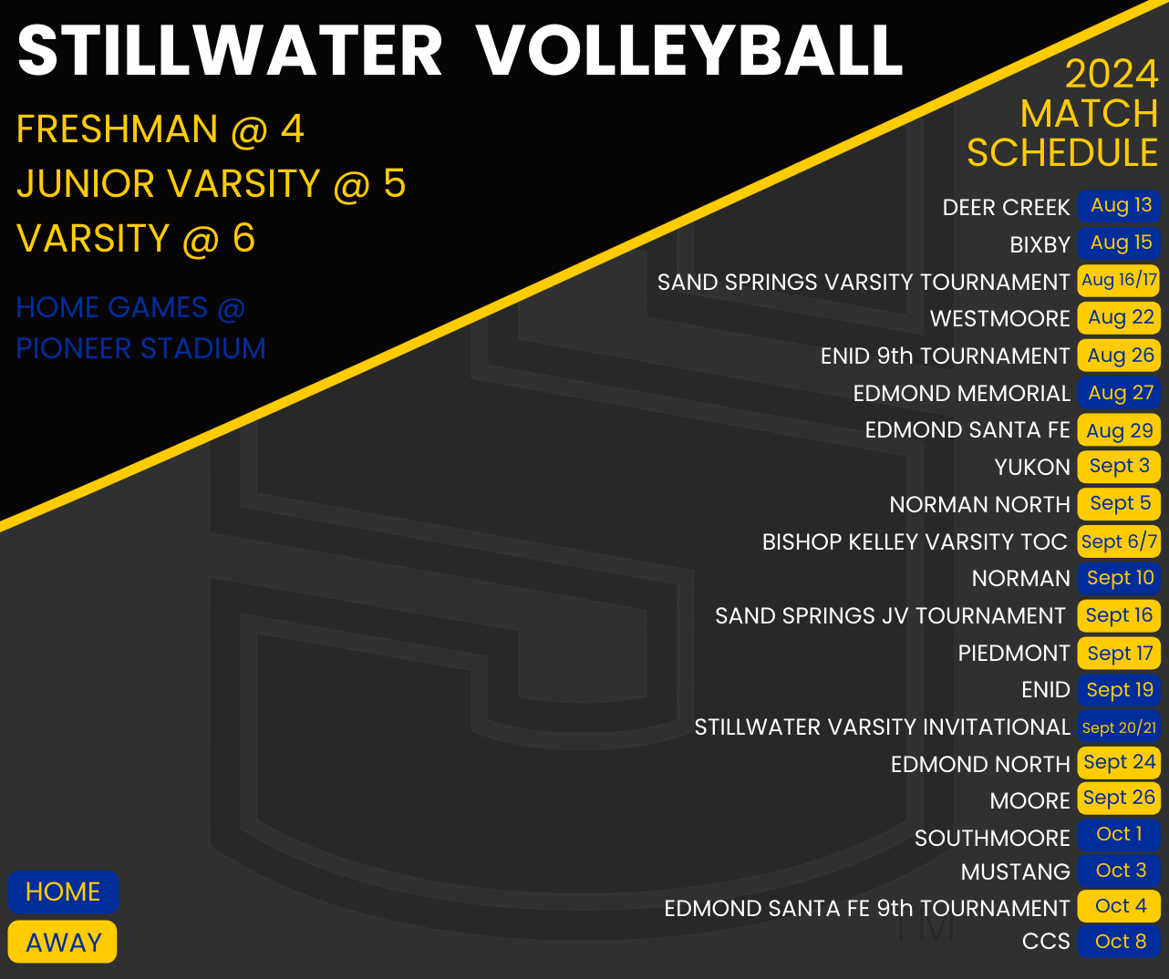 Volleyball Schedule Graphic - Schedules available through Rank One Below